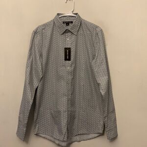 Michael Kors long sleeve white shirt with Michael Kors black print Size M NWT